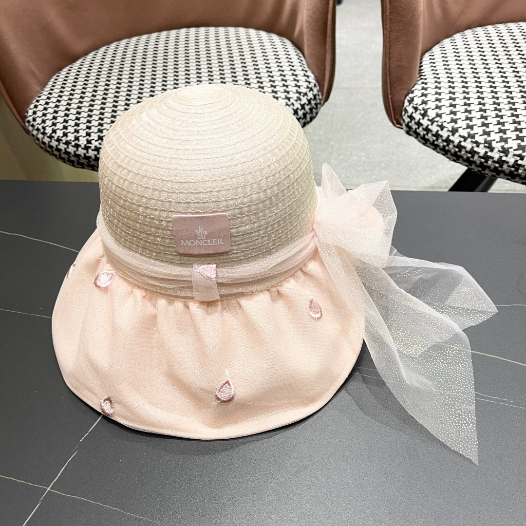 蒙口2025夏季飘带蝴蝶结开叉盆帽网纱防晒遮阳帽女户外防紫外线沙滩太阳帽