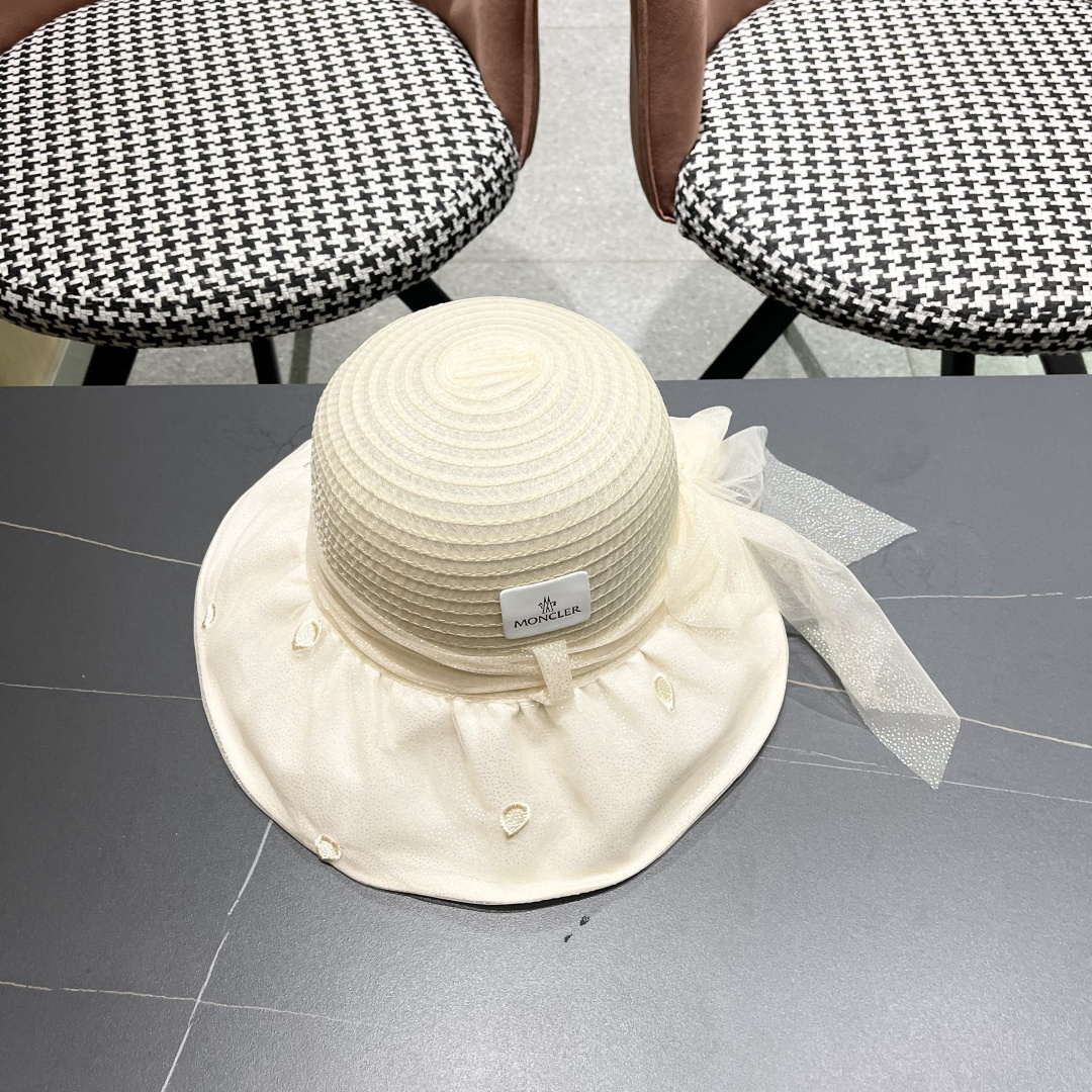 蒙口2025夏季飘带蝴蝶结开叉盆帽网纱防晒遮阳帽女户外防紫外线沙滩太阳帽