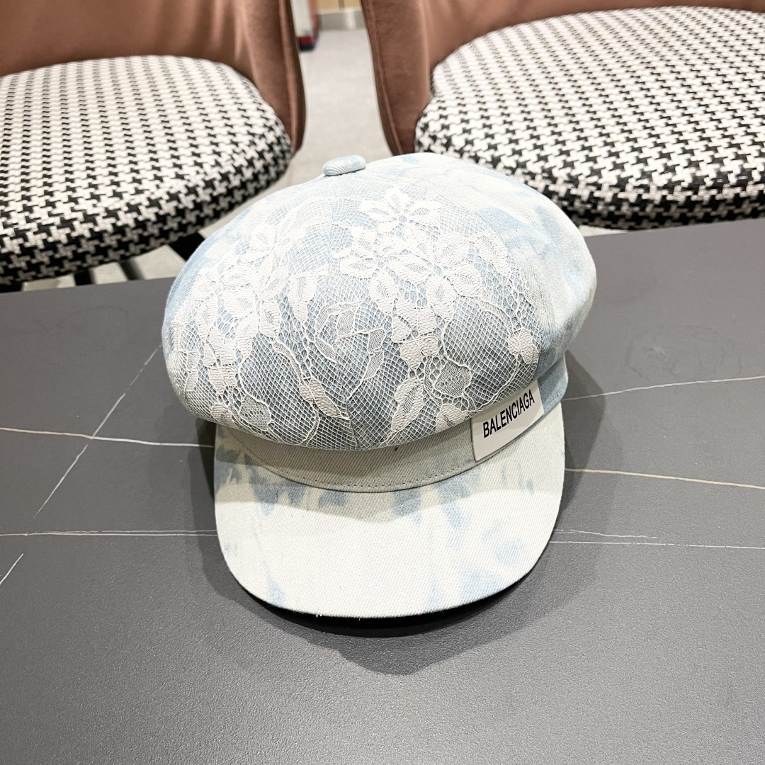 NO:343744,Balenciaga hat women's 2025 spring new product denim embroidered lace fisherman hat fashion face temperament octagonal hat hat straw hat fisherman hat baseball hat, hat, balenciaga, espadrilles, hats巴黎世家帽子女2025春季新品牛仔刺绣蕾丝渔夫帽时尚 显脸气质八角帽帽子草帽渔夫帽棒球帽,帽子,balenciaga,espadrilles,hats,hat