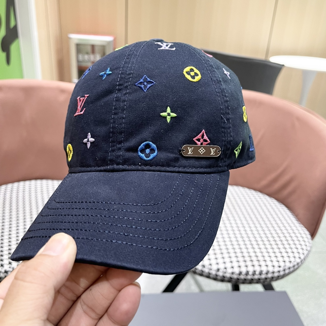  Lv路易威登 大圆脸棒球太阳帽夏季遮阳防晒鸭
舌帽帽子女夏