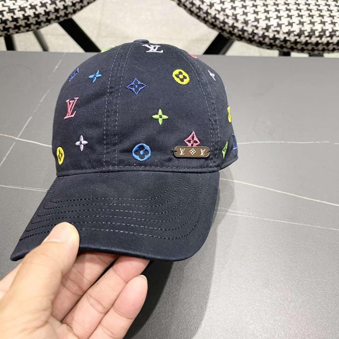  Lv路易威登 大圆脸棒球太阳帽夏季遮阳防晒鸭
舌帽帽子女夏