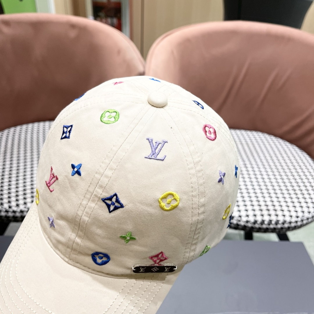  Lv路易威登 大圆脸棒球太阳帽夏季遮阳防晒鸭
舌帽帽子女夏