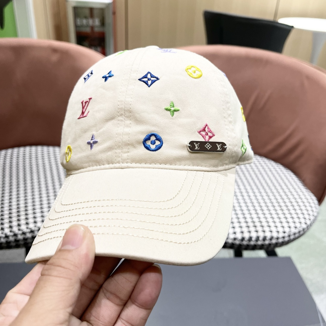  Lv路易威登 大圆脸棒球太阳帽夏季遮阳防晒鸭
舌帽帽子女夏