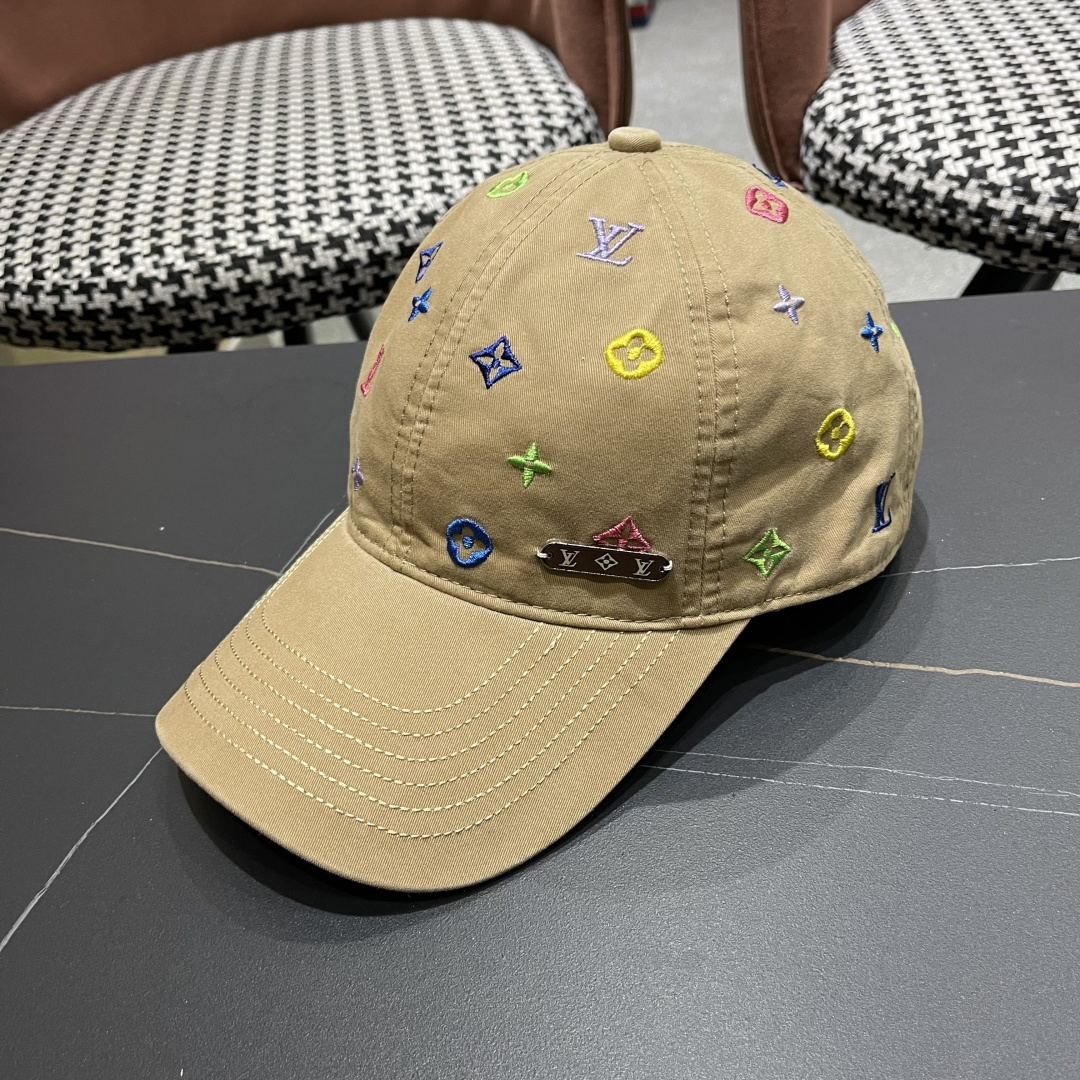  Lv路易威登 大圆脸棒球太阳帽夏季遮阳防晒鸭
舌帽帽子女夏