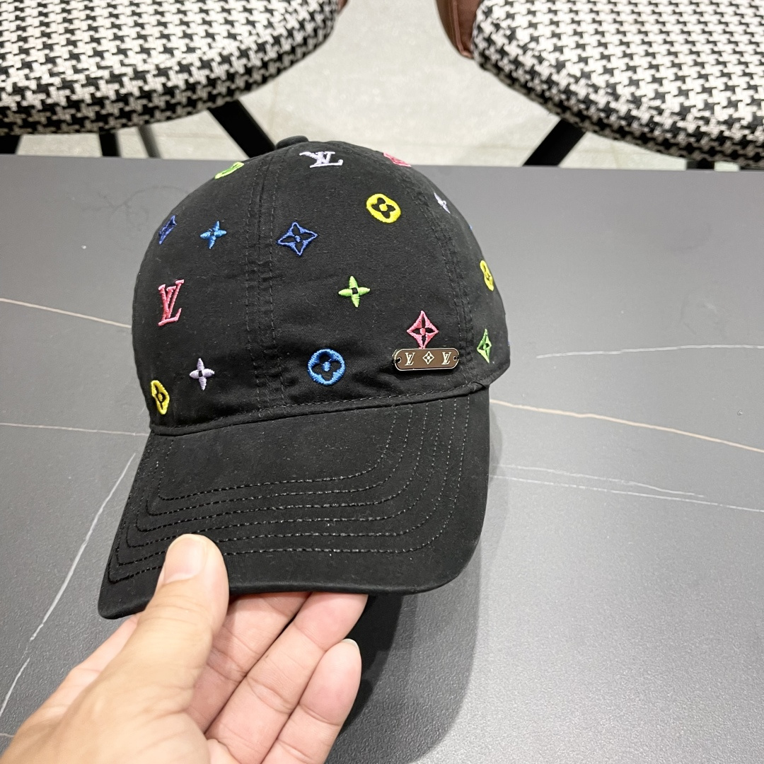  Lv路易威登 大圆脸棒球太阳帽夏季遮阳防晒鸭
舌帽帽子女夏