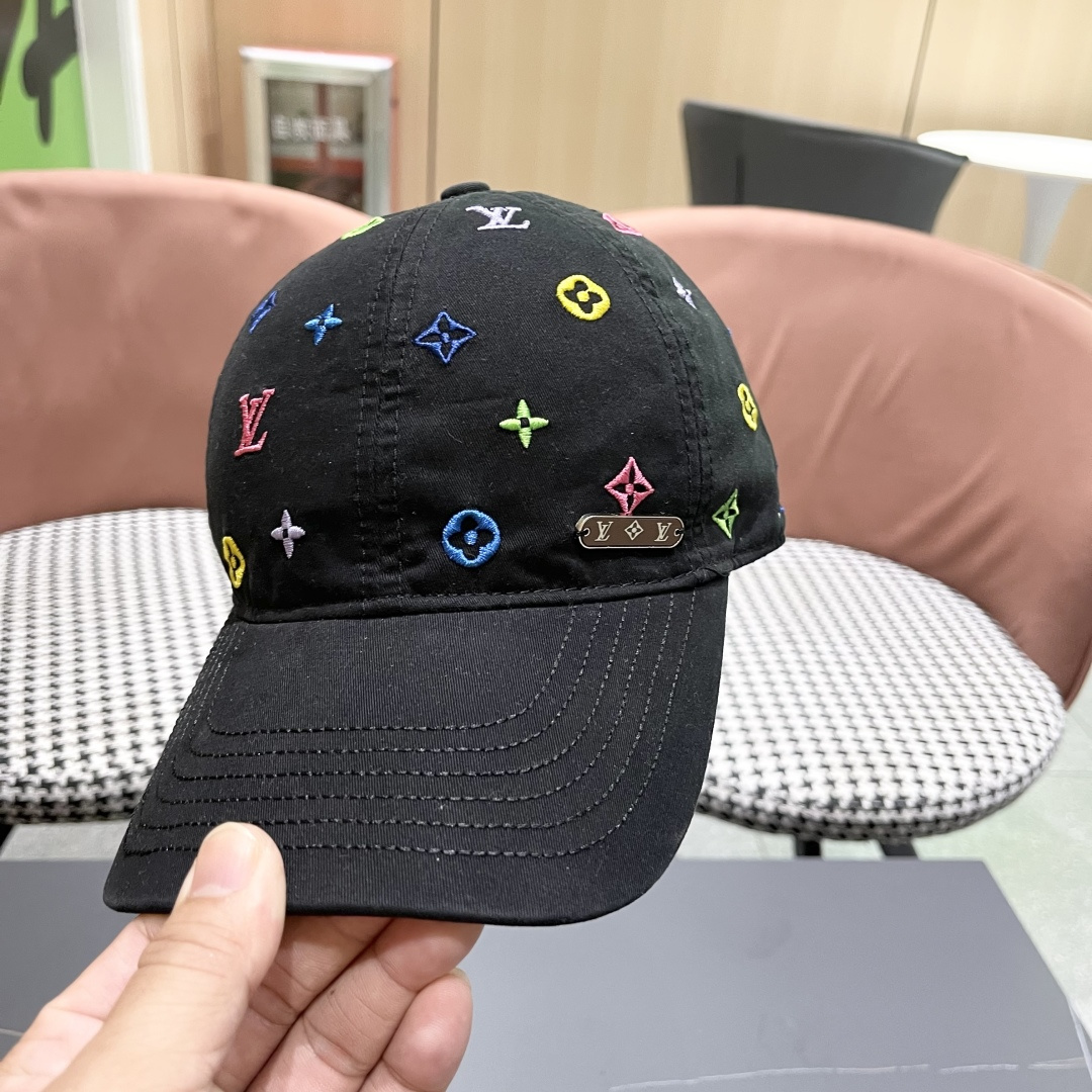 Lv路易威登 大圆脸棒球太阳帽夏季遮阳防晒鸭
舌帽帽子女夏