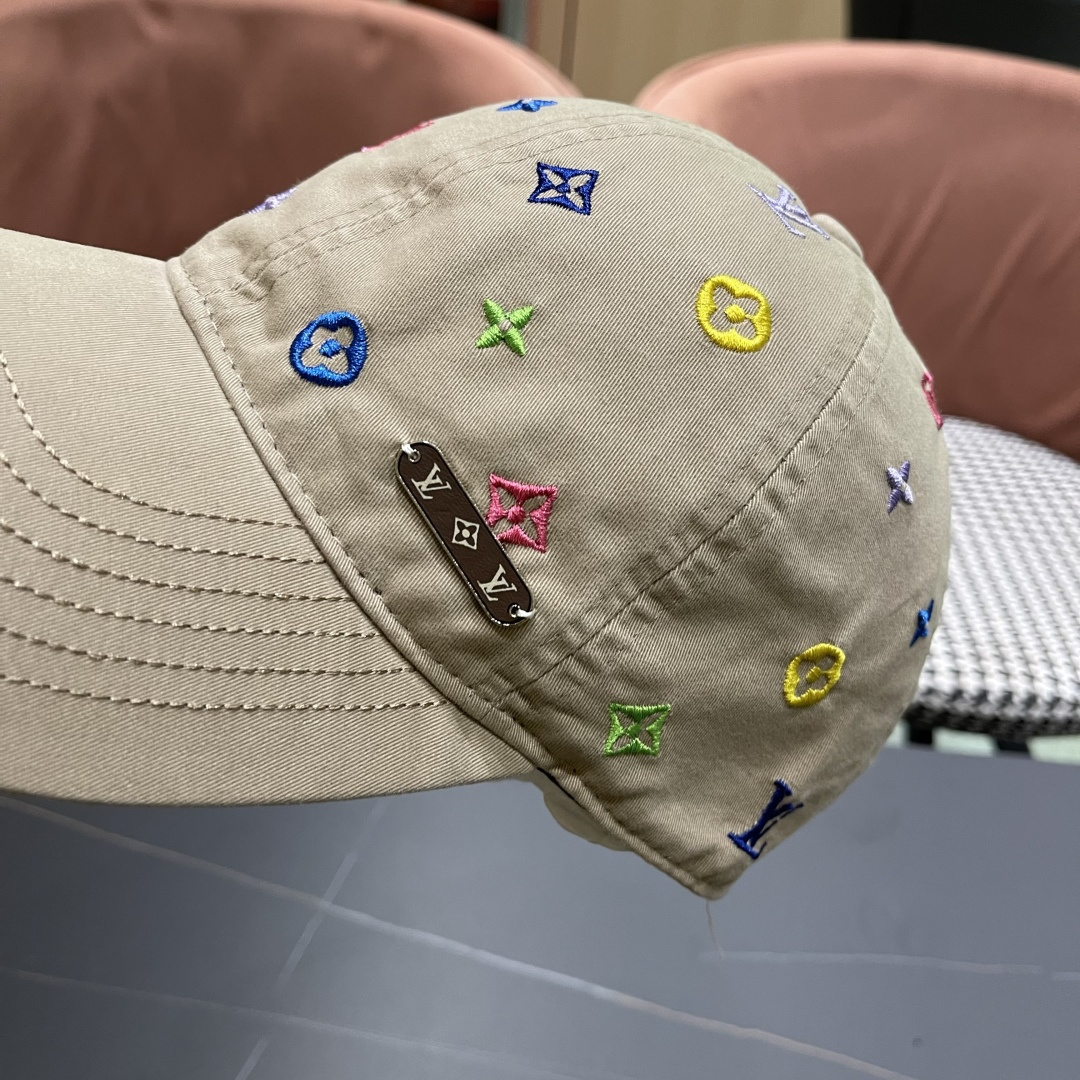  Lv路易威登 大圆脸棒球太阳帽夏季遮阳防晒鸭
舌帽帽子女夏