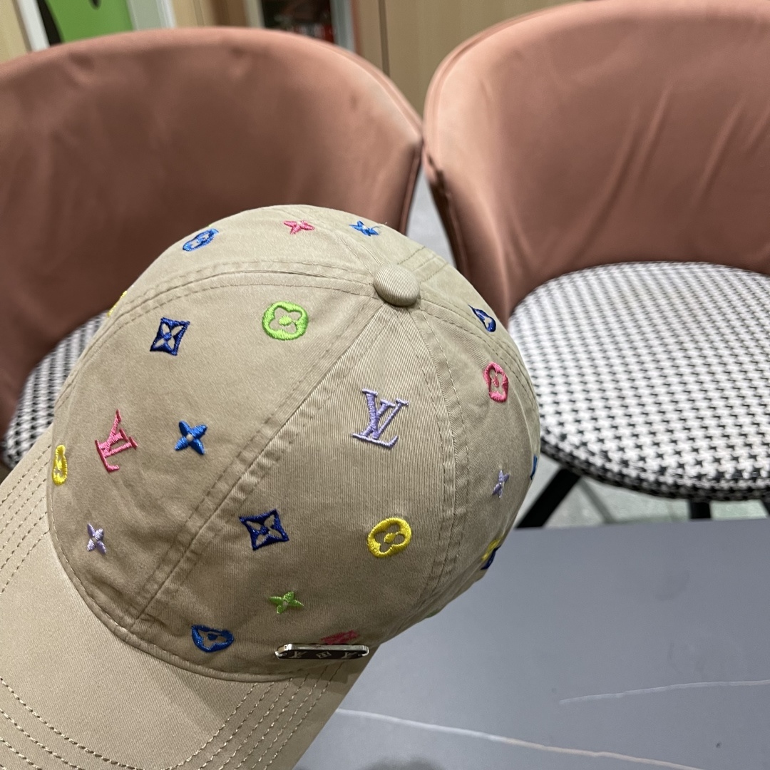  Lv路易威登 大圆脸棒球太阳帽夏季遮阳防晒鸭
舌帽帽子女夏