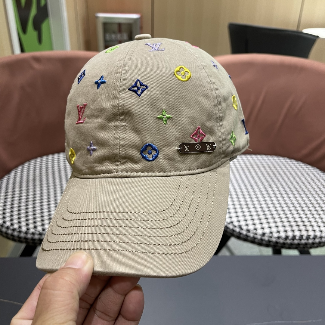  Lv路易威登 大圆脸棒球太阳帽夏季遮阳防晒鸭
舌帽帽子女夏