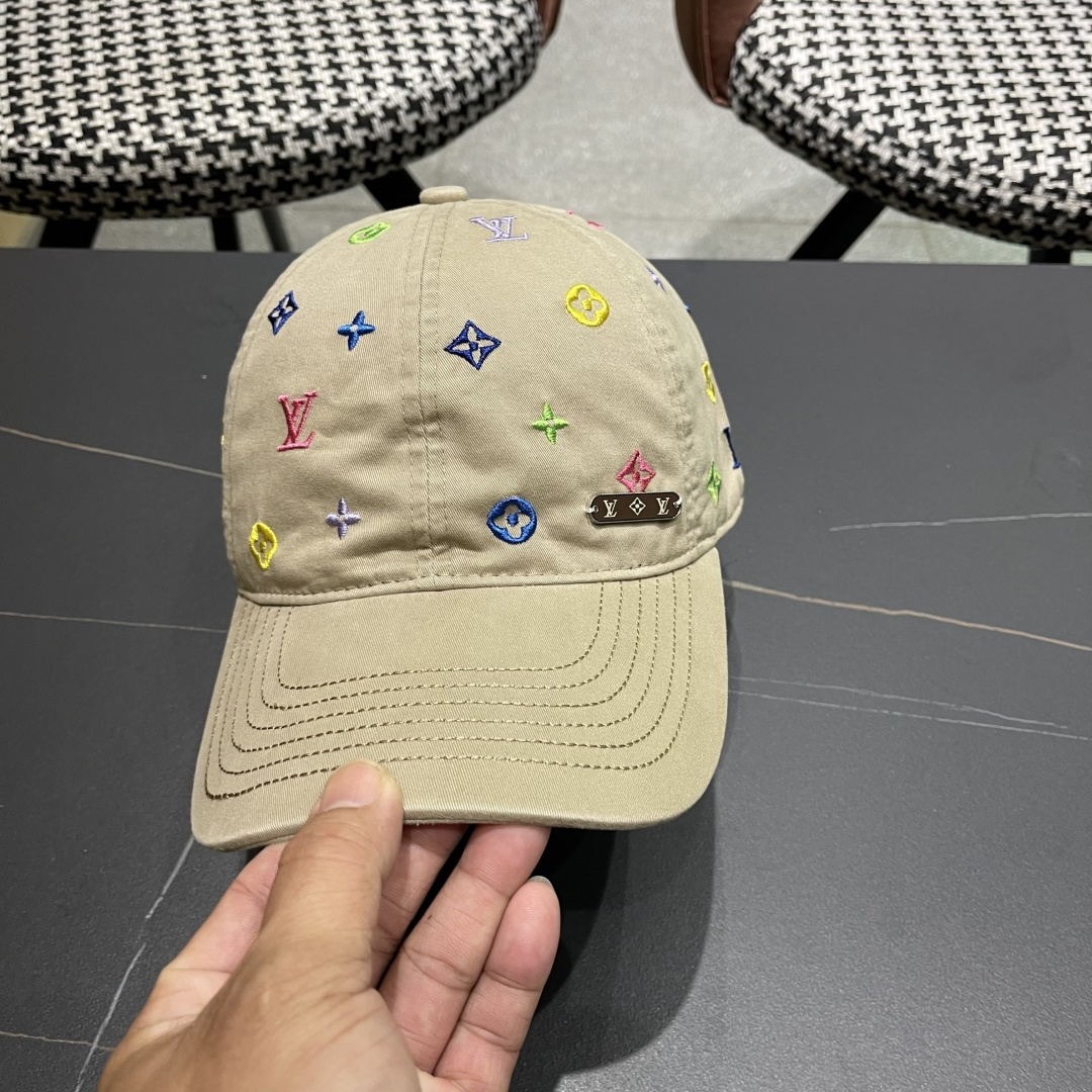  Lv路易威登 大圆脸棒球太阳帽夏季遮阳防晒鸭
舌帽帽子女夏