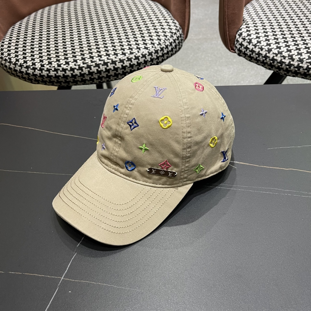  Lv路易威登 大圆脸棒球太阳帽夏季遮阳防晒鸭
舌帽帽子女夏