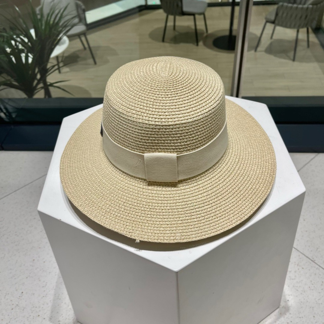 【PRADA普拉达】春夏新款草编编织草帽，度假休闲必备，优雅大方的一款