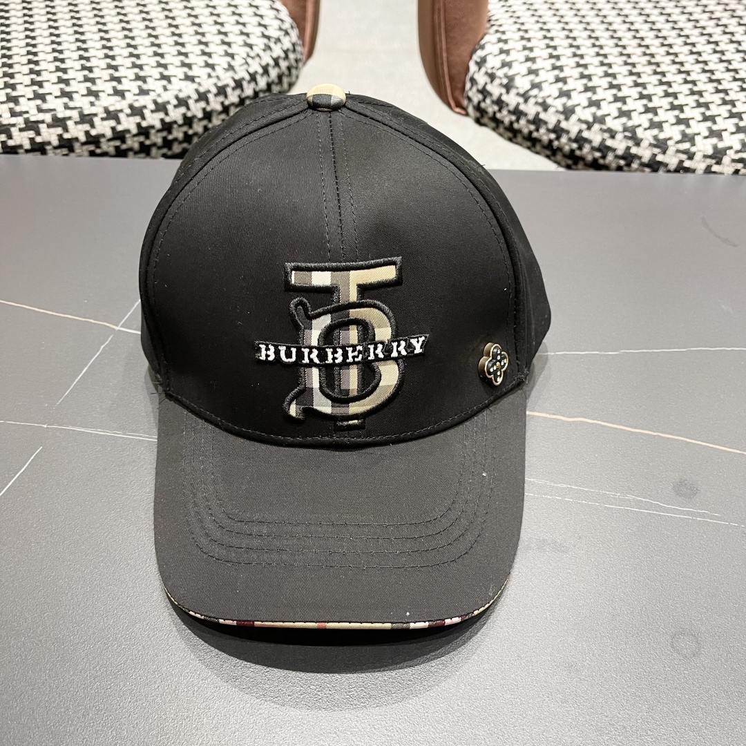 Burberry Baseball Cap, Cotton-linen Fabric, Adjustable Strap, Unisex Design
