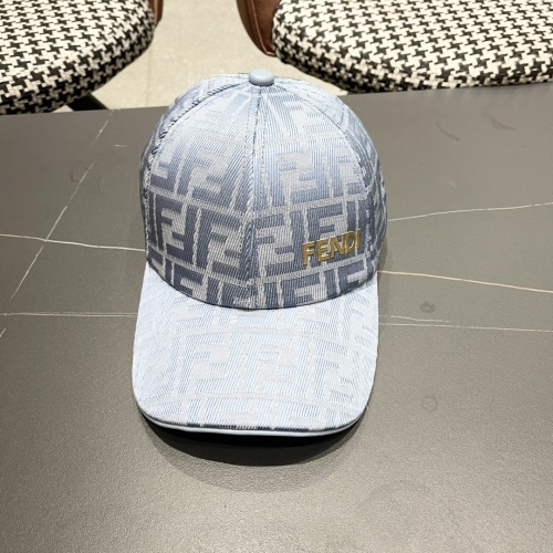 Fendi FF Jacquard Baseball Cap - Classic Style, Adjustable Fit, Light Blue 1 Fendi FF Jacquard Baseball Cap - Classic Style, Adjustable Fit, Light Blue
