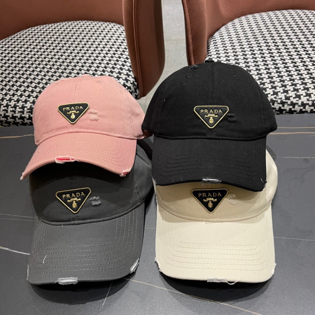 💛【普拉达】春夏2025新款棒球帽，新款出货超好搭配，赶紧入手！