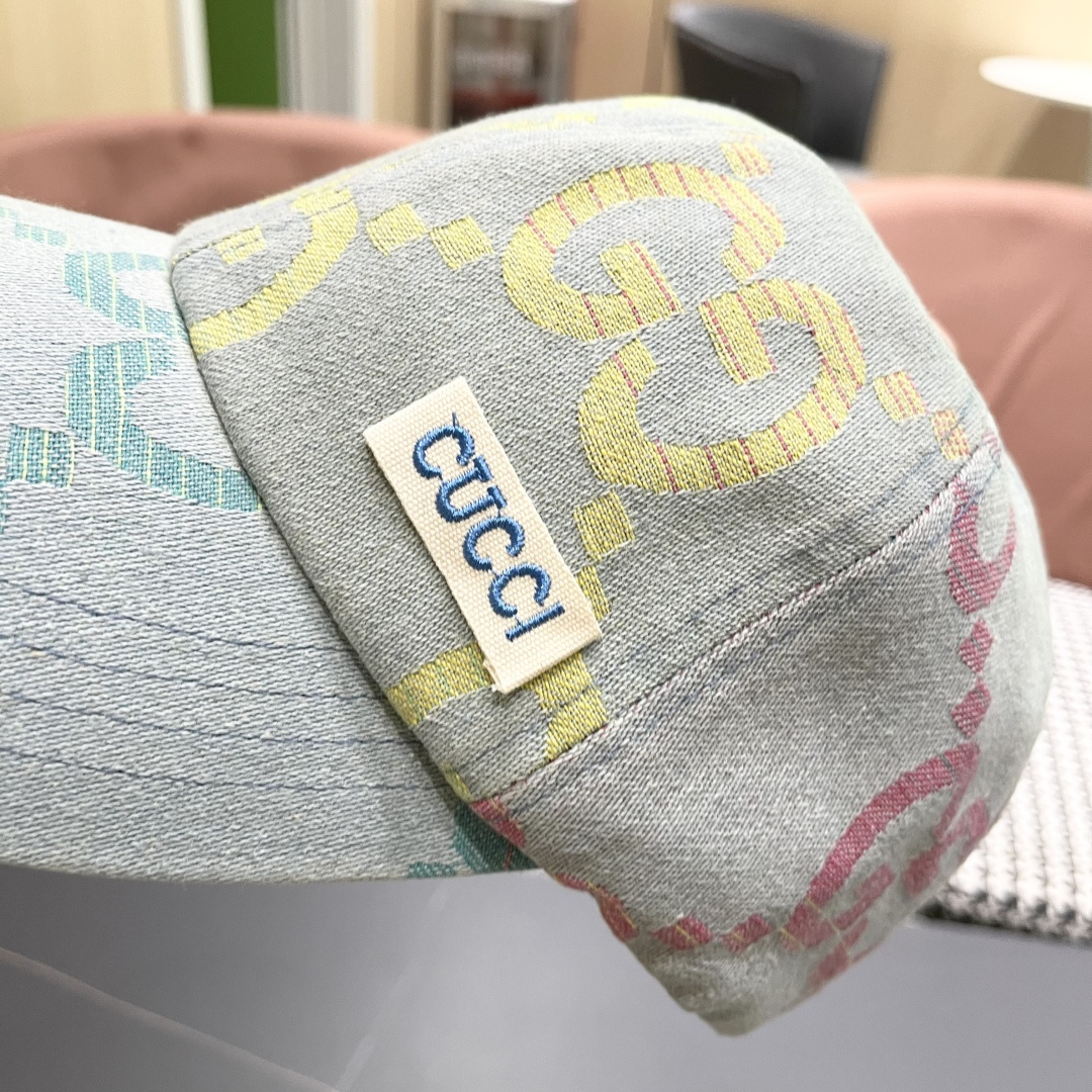  GUCCI古奇 2025专柜原单新款洗水牛仔棒球帽，很潮！休闲运动款，经典制作，超级好搭衣服！