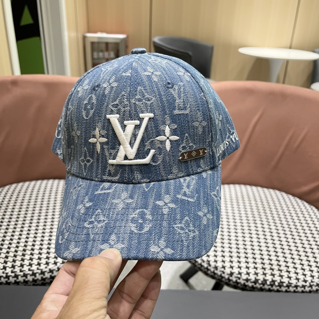  路易威登LV2025新款牛仔老花遮阳棒球帽鸭舌帽