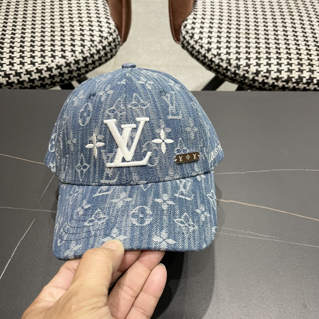  路易威登LV2025新款牛仔老花遮阳棒球帽鸭舌帽