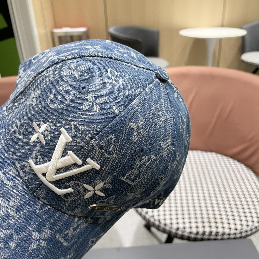  路易威登LV2025新款牛仔老花遮阳棒球帽鸭舌帽