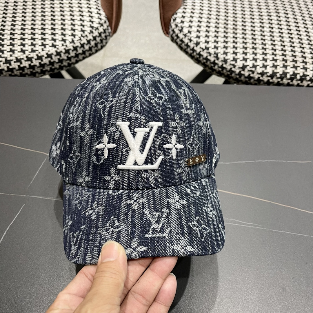  路易威登LV2025新款牛仔老花遮阳棒球帽鸭舌帽