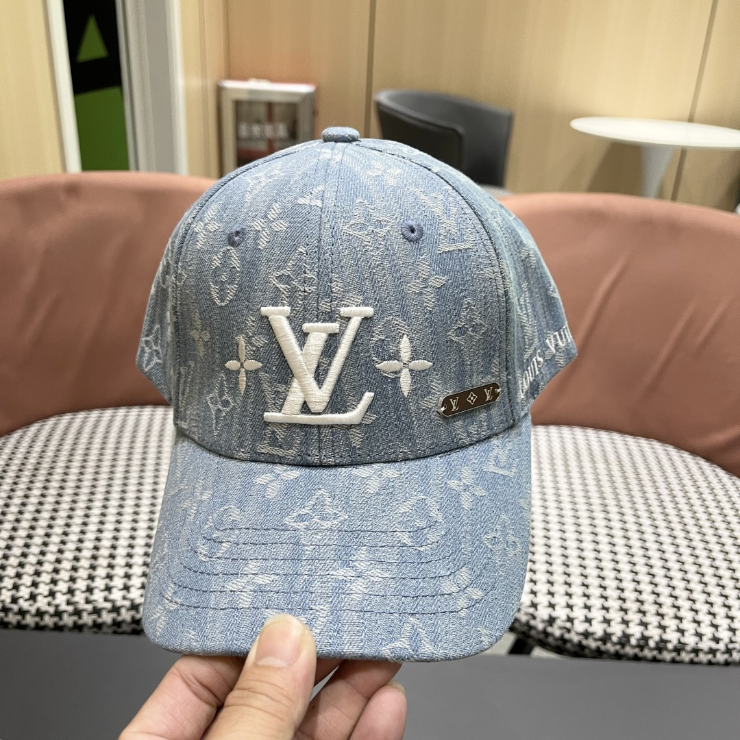  路易威登LV2025新款牛仔老花遮阳棒球帽鸭舌帽