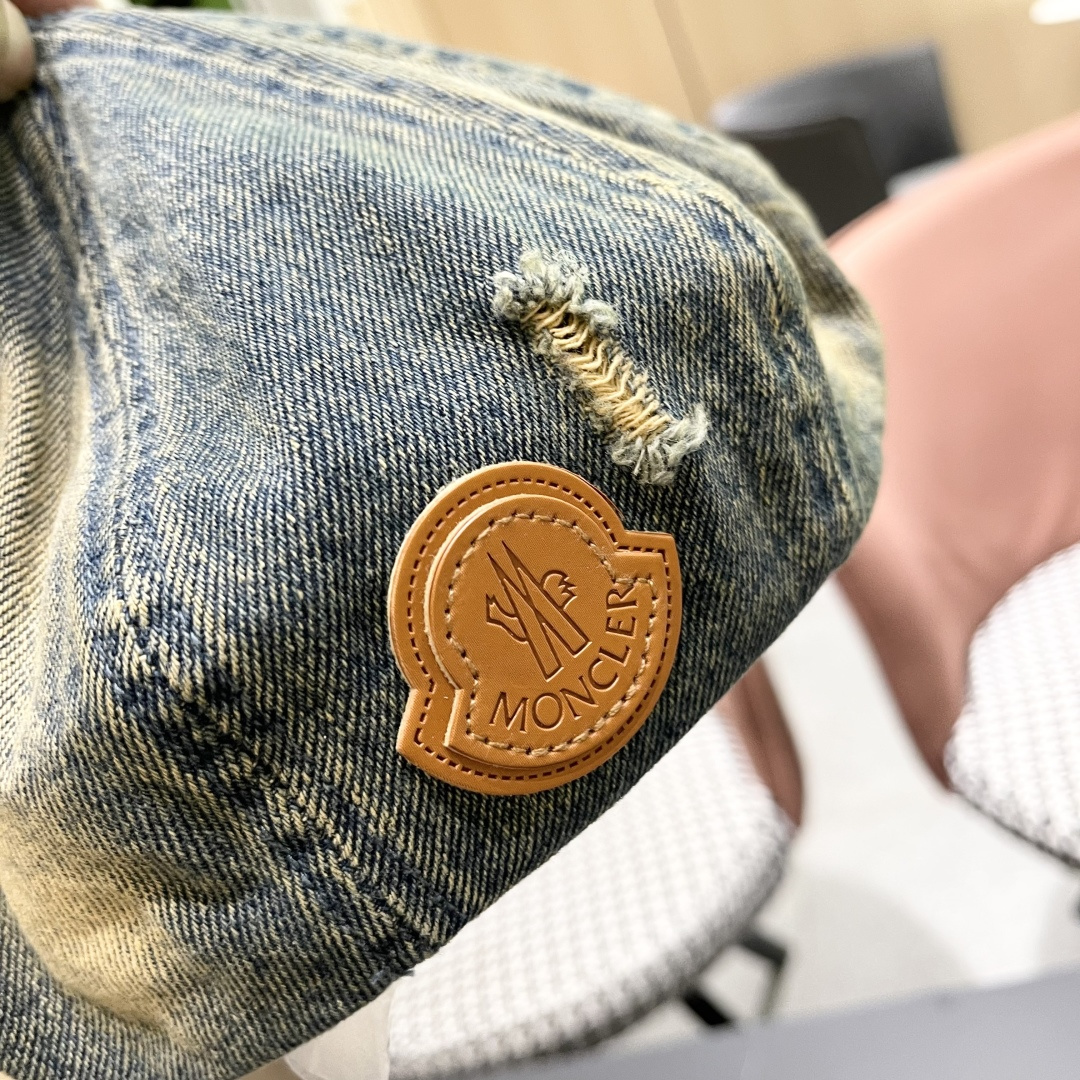  蒙口 复古做旧牛仔贝雷帽子女春秋时尚百搭高品
质八角画家帽云朵蓓蕾帽