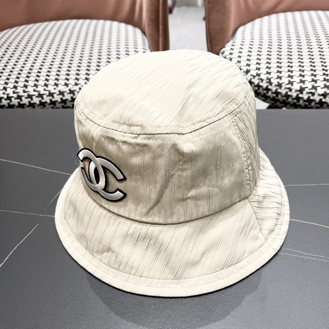  香奈儿新款渔夫帽子女 2025夏新款纯色帽夏显脸小水桶帽盆帽