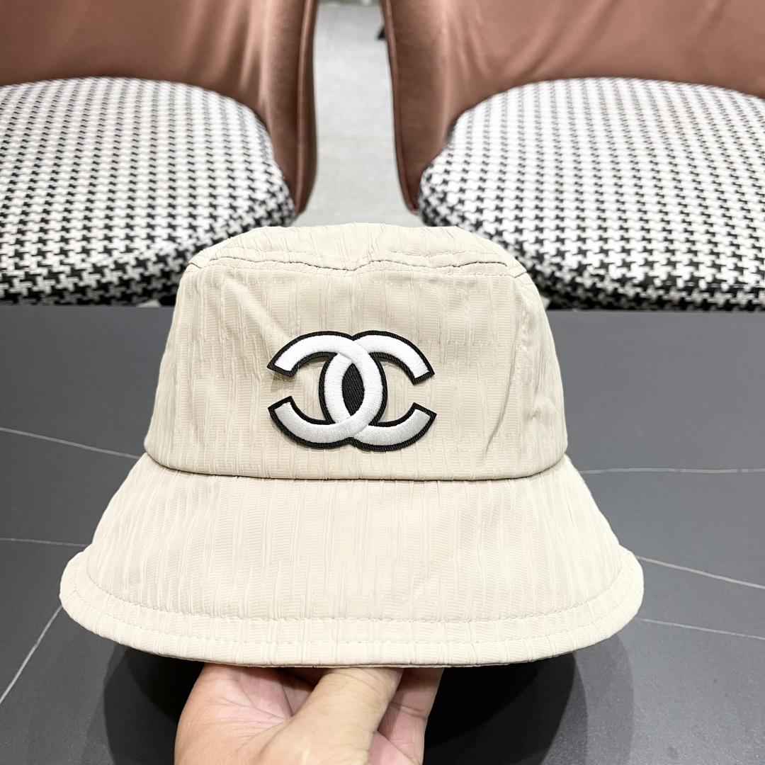  香奈儿新款渔夫帽子女 2025夏新款纯色帽夏显脸小水桶帽盆帽