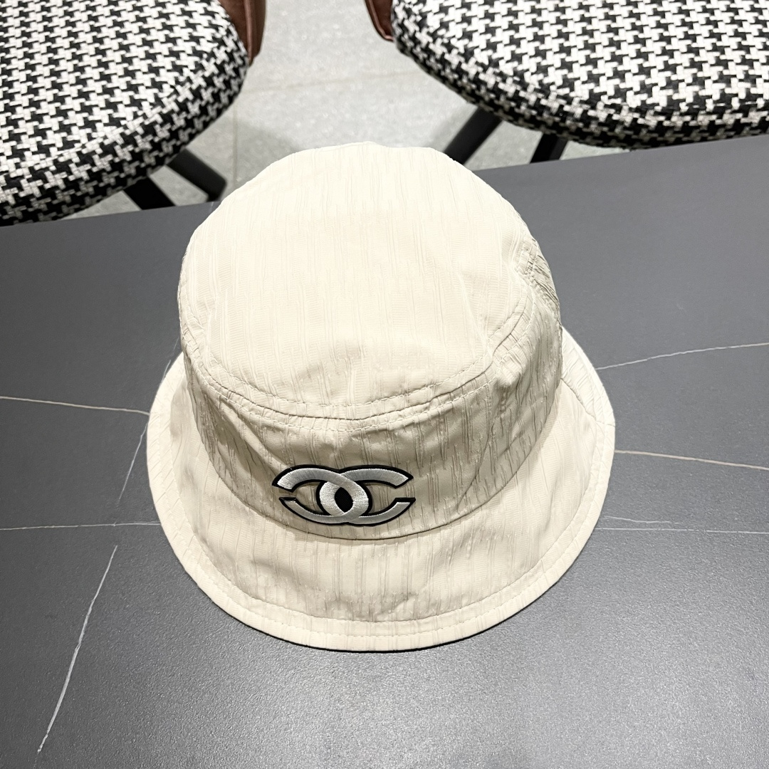  香奈儿新款渔夫帽子女 2025夏新款纯色帽夏显脸小水桶帽盆帽