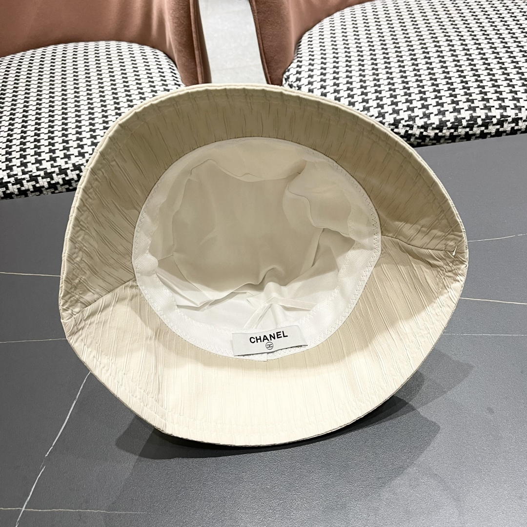  香奈儿新款渔夫帽子女 2025夏新款纯色帽夏显脸小水桶帽盆帽