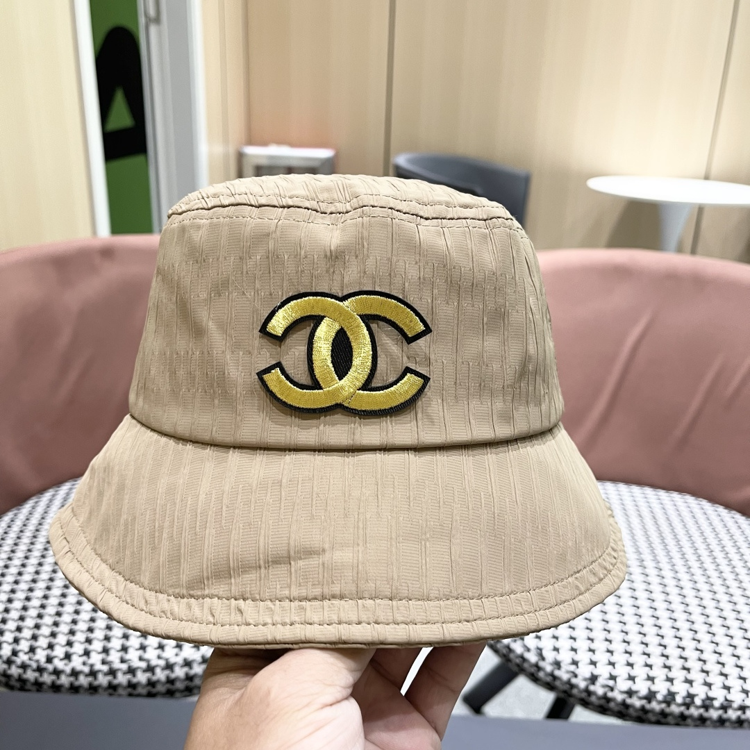  香奈儿新款渔夫帽子女 2025夏新款纯色帽夏显脸小水桶帽盆帽