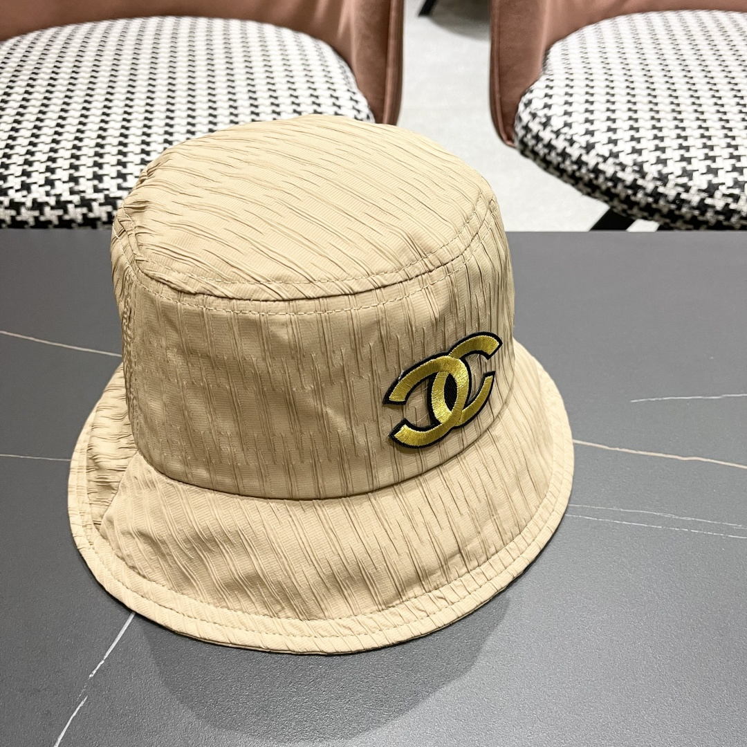  香奈儿新款渔夫帽子女 2025夏新款纯色帽夏显脸小水桶帽盆帽