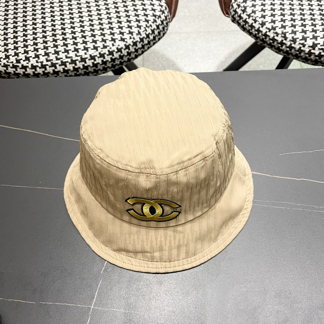  香奈儿新款渔夫帽子女 2025夏新款纯色帽夏显脸小水桶帽盆帽