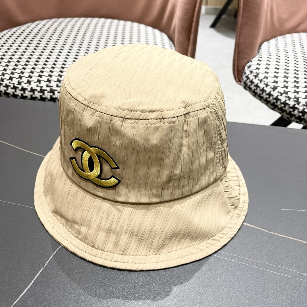  香奈儿新款渔夫帽子女 2025夏新款纯色帽夏显脸小水桶帽盆帽