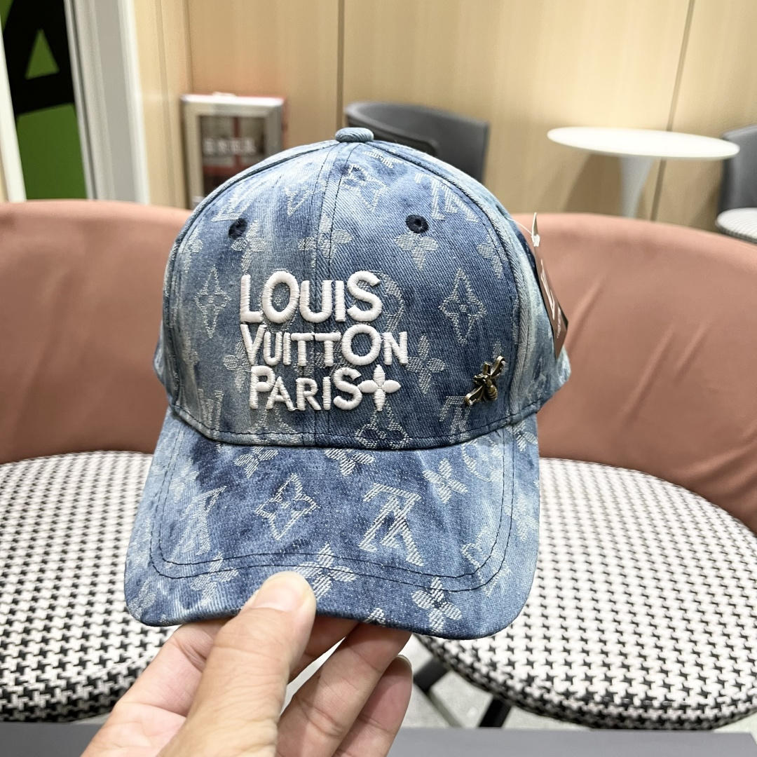  Lv路易威登 剌绣棒球帽子女2025春夏新款时尚韩版百搭情侣鸭舌帽宽檐帽潮