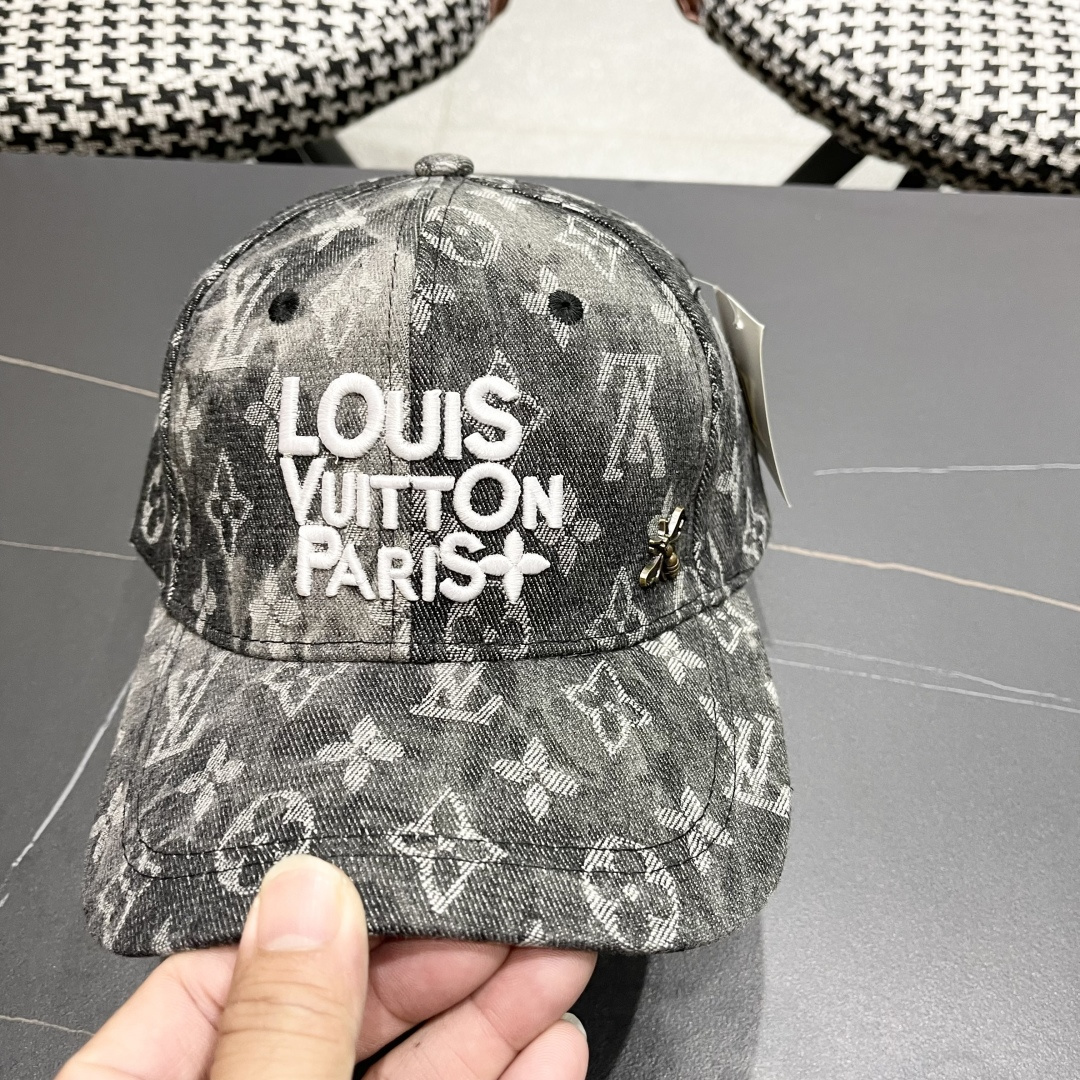  Lv路易威登 剌绣棒球帽子女2025春夏新款时尚韩版百搭情侣鸭舌帽宽檐帽潮
