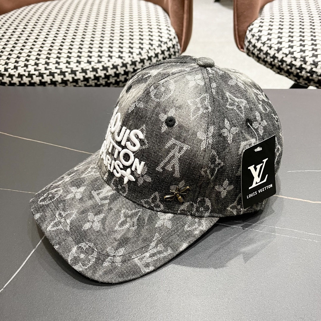  Lv路易威登 剌绣棒球帽子女2025春夏新款时尚韩版百搭情侣鸭舌帽宽檐帽潮