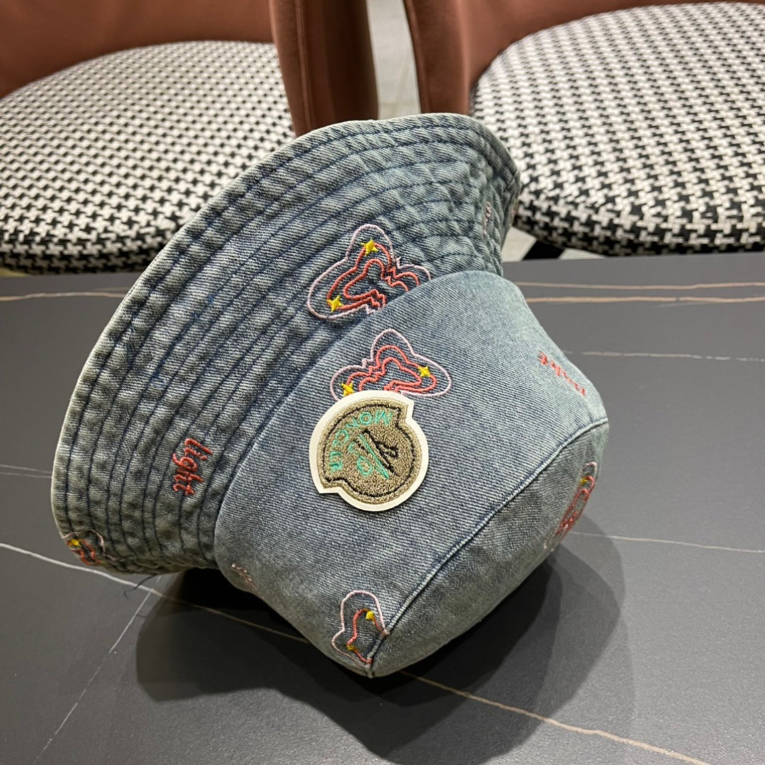  Moncler蒙口2024新款牛仔渔夫帽，经典流行款，质量超赞，