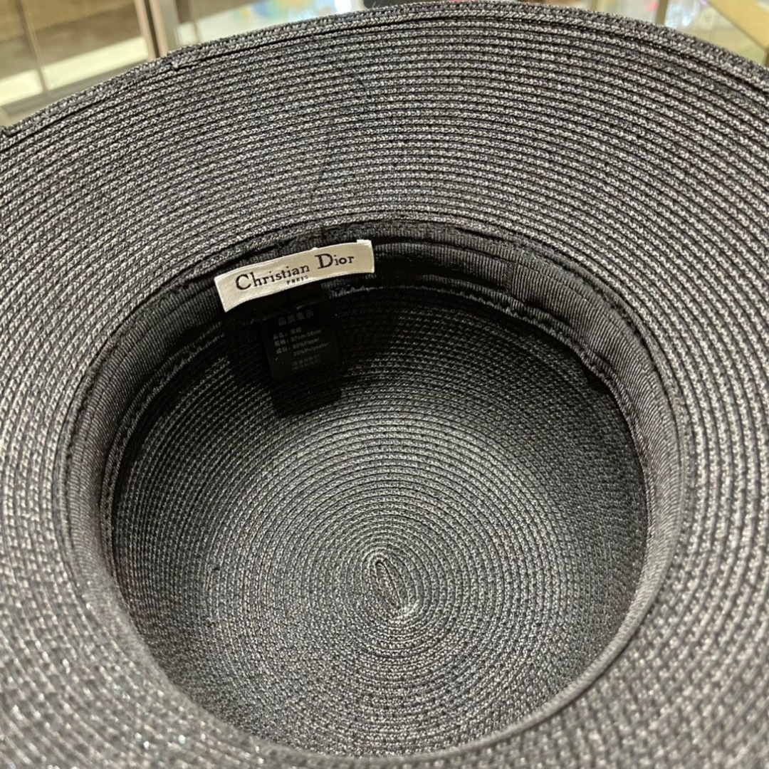  Dior迪奥草帽，夏季新款太阳帽，拼色草帽，高级定制，蓝色 杏色，头围57cm