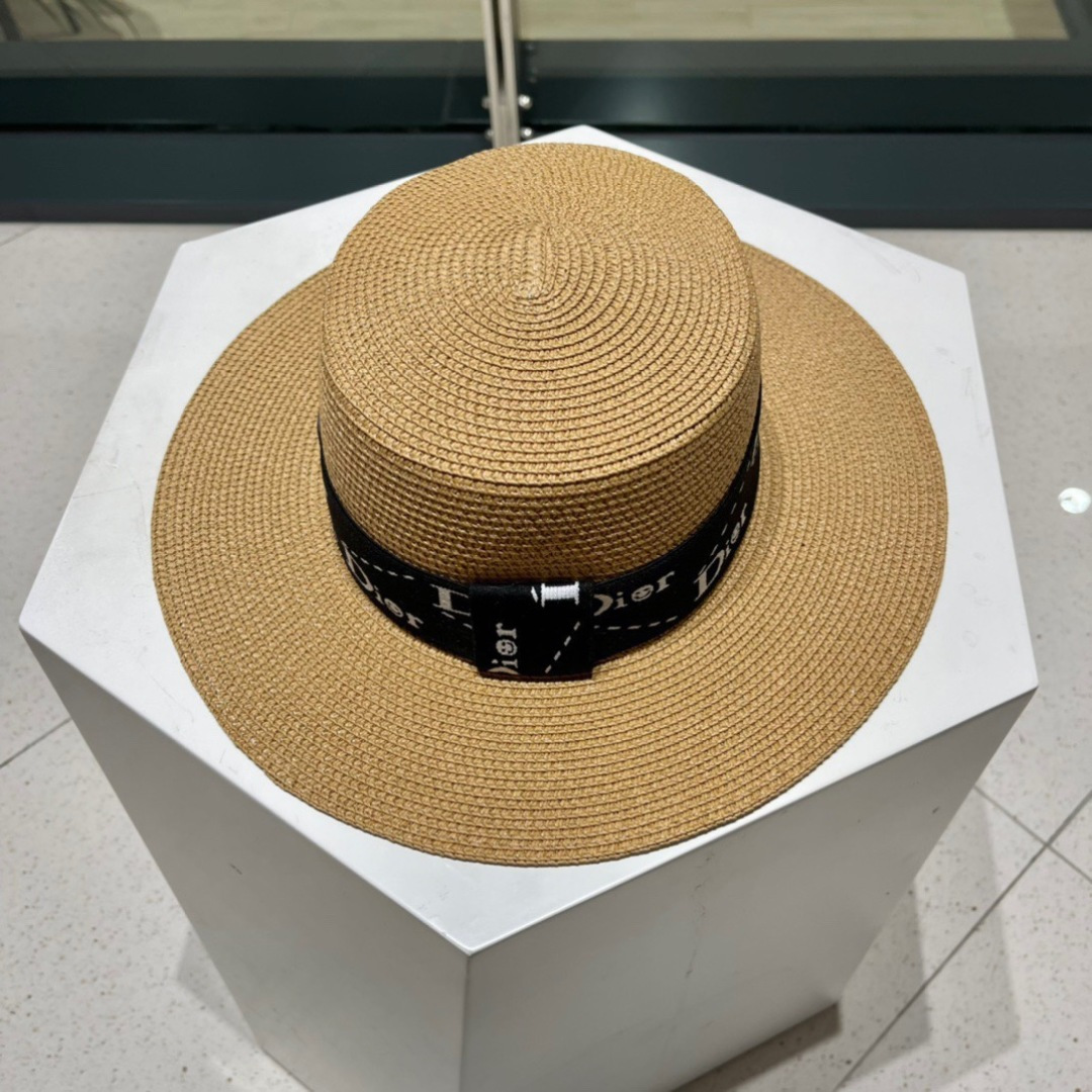 【DIOR迪奥】新款草编遮阳草帽盆帽🤩沙滩风，简约大方，百搭单品～出街首选，新款帽型超美腻，新品上架