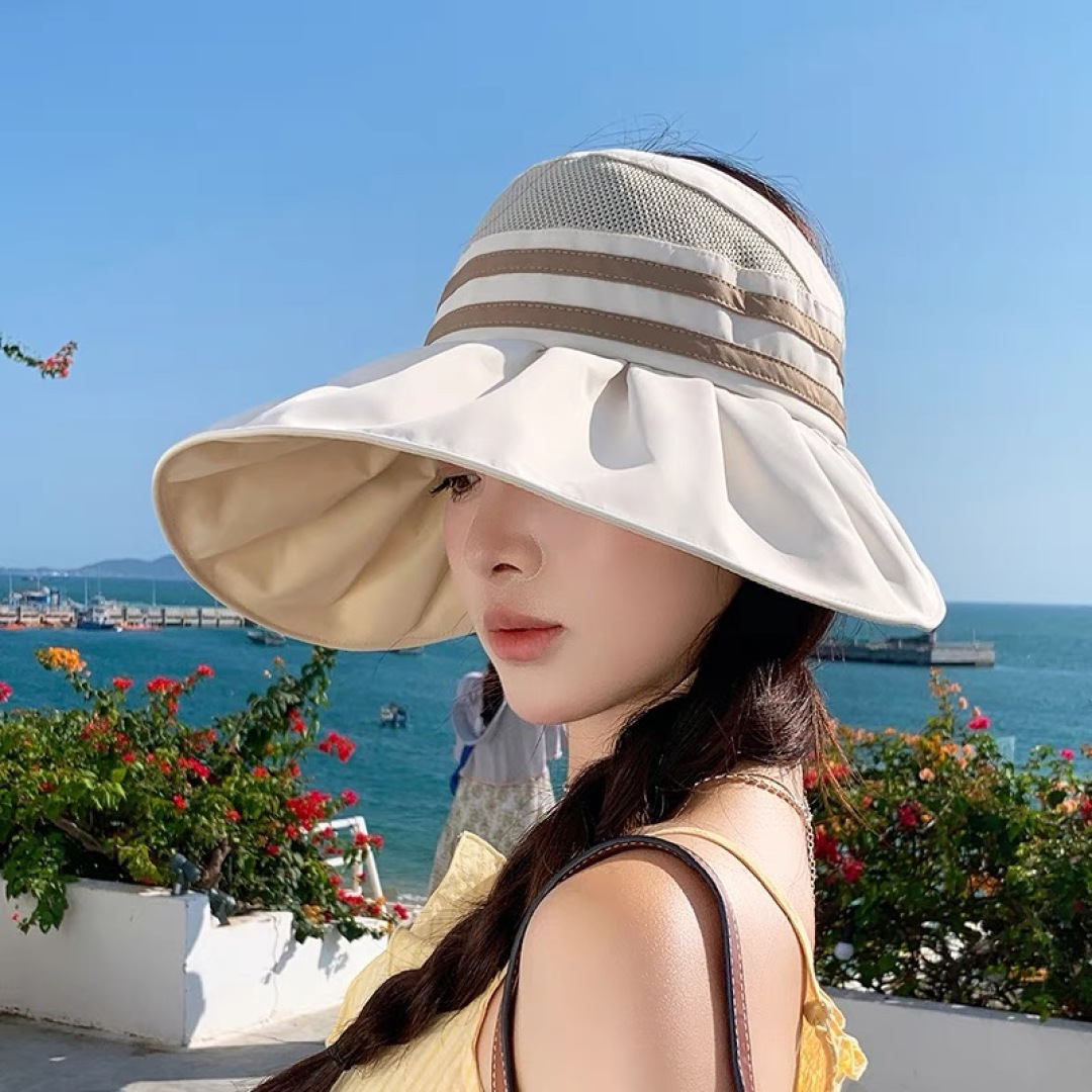  balenciaga 巴黎世家 夏季防晒帽大帽檐防紫外线可扎马尾
空顶遮阳帽出游海边太阳帽子女