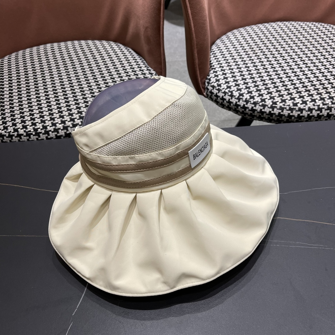  balenciaga 巴黎世家 夏季防晒帽大帽檐防紫外线可扎马尾
空顶遮阳帽出游海边太阳帽子女