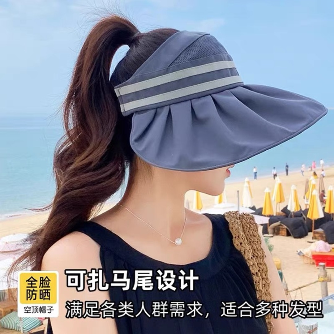  balenciaga 巴黎世家 夏季防晒帽大帽檐防紫外线可扎马尾
空顶遮阳帽出游海边太阳帽子女