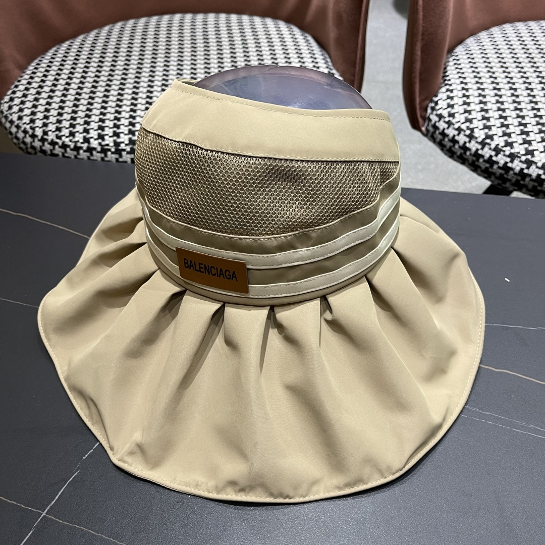  balenciaga 巴黎世家 夏季防晒帽大帽檐防紫外线可扎马尾
空顶遮阳帽出游海边太阳帽子女