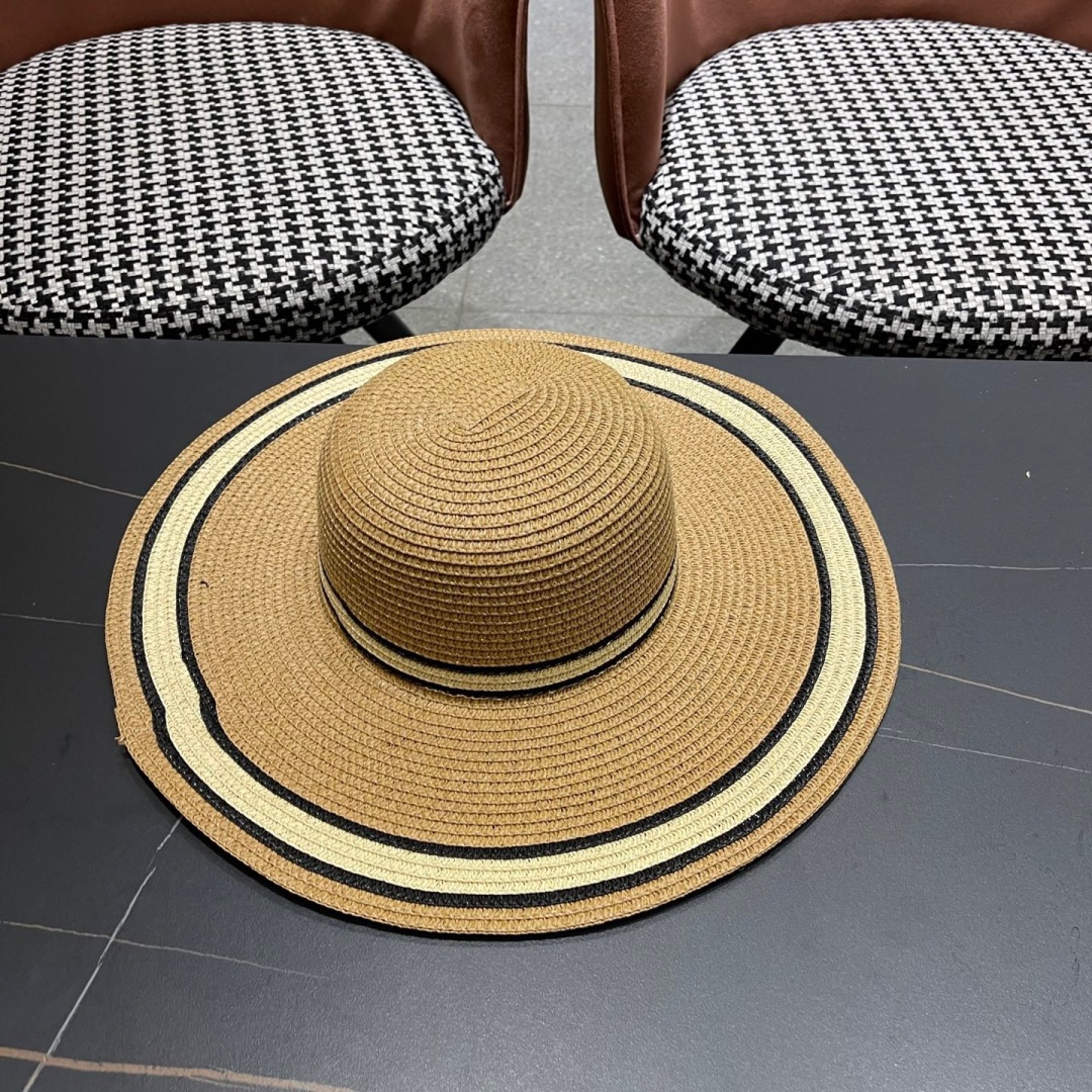  【DIOR迪奥】2025新款大檐草帽🤩沙滩风，简约大方，百搭单品～出街首选，新款帽型超美腻，新品上架