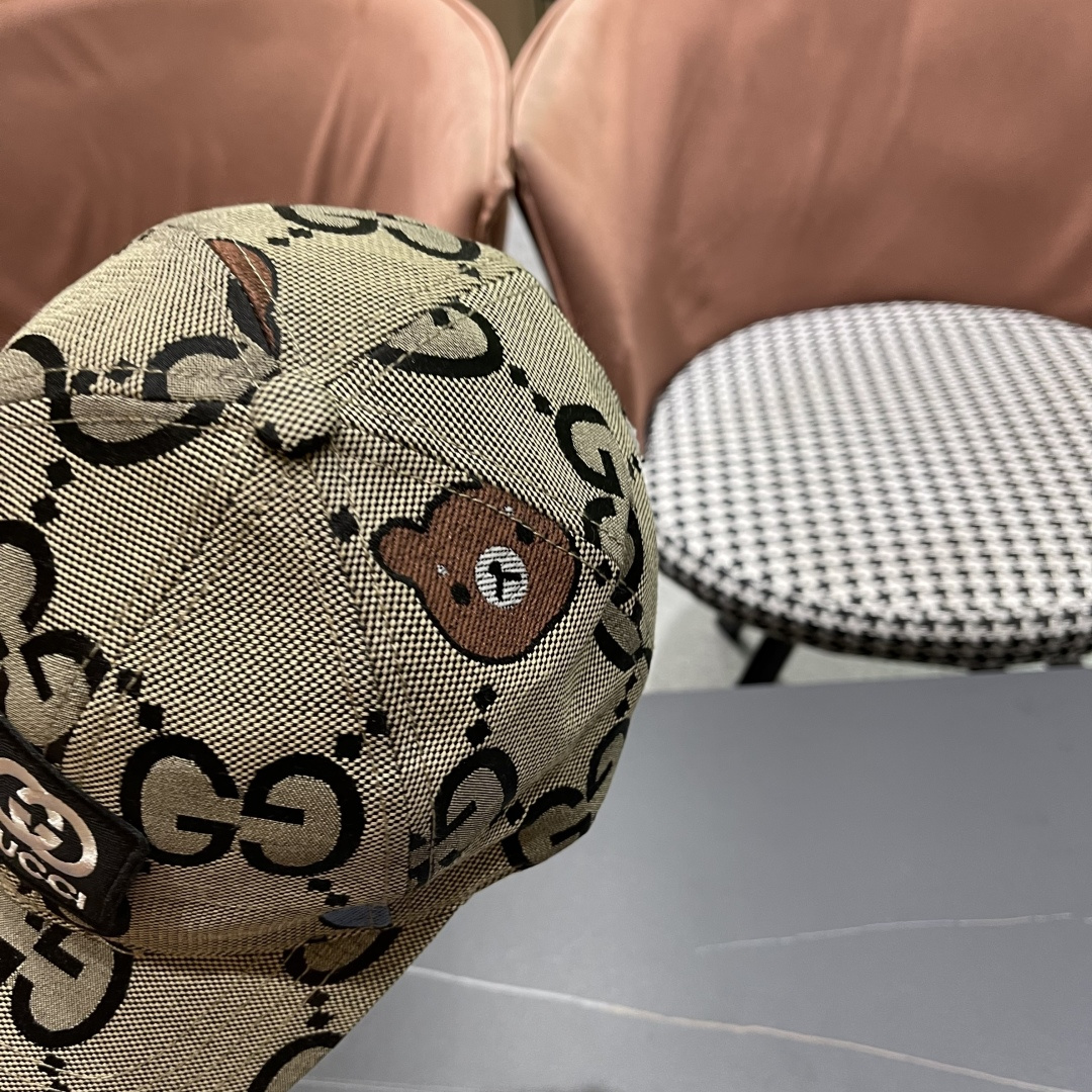  Gucci古奇新款原单棒球帽， 棒球帽。专柜11开模订制，原版帆布面轻盈透气！基础头围56，贴片可调节