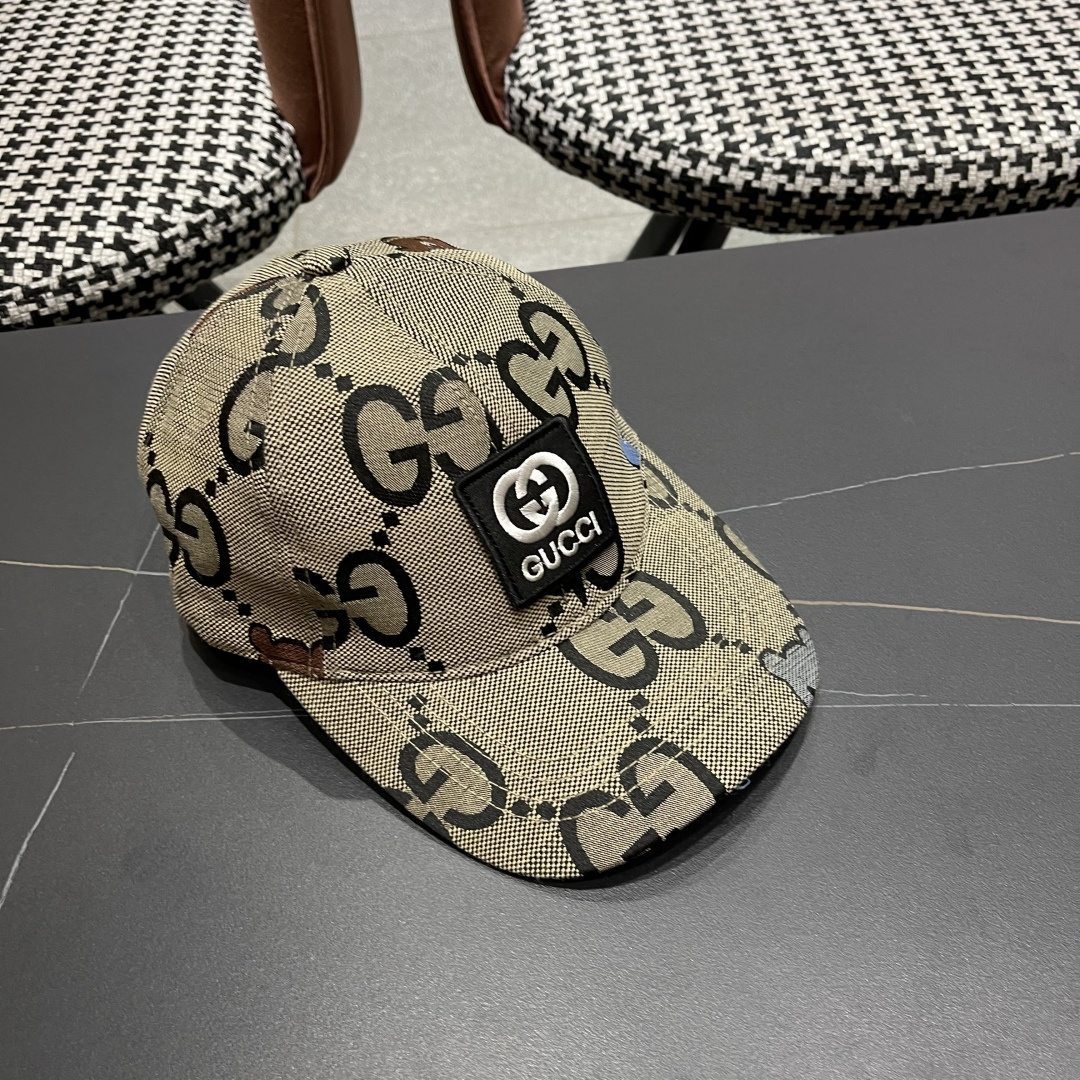  Gucci古奇新款原单棒球帽， 棒球帽。专柜11开模订制，原版帆布面轻盈透气！基础头围56，贴片可调节