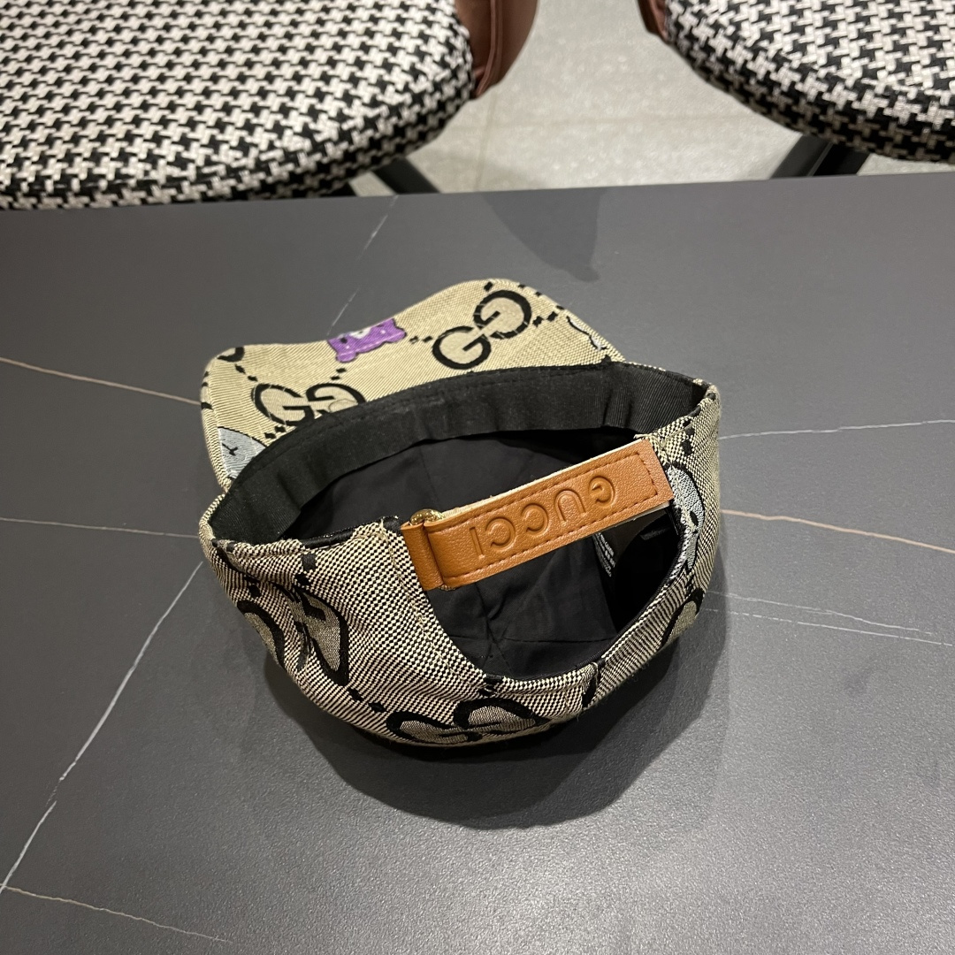  Gucci古奇新款原单棒球帽， 棒球帽。专柜11开模订制，原版帆布面轻盈透气！基础头围56，贴片可调节