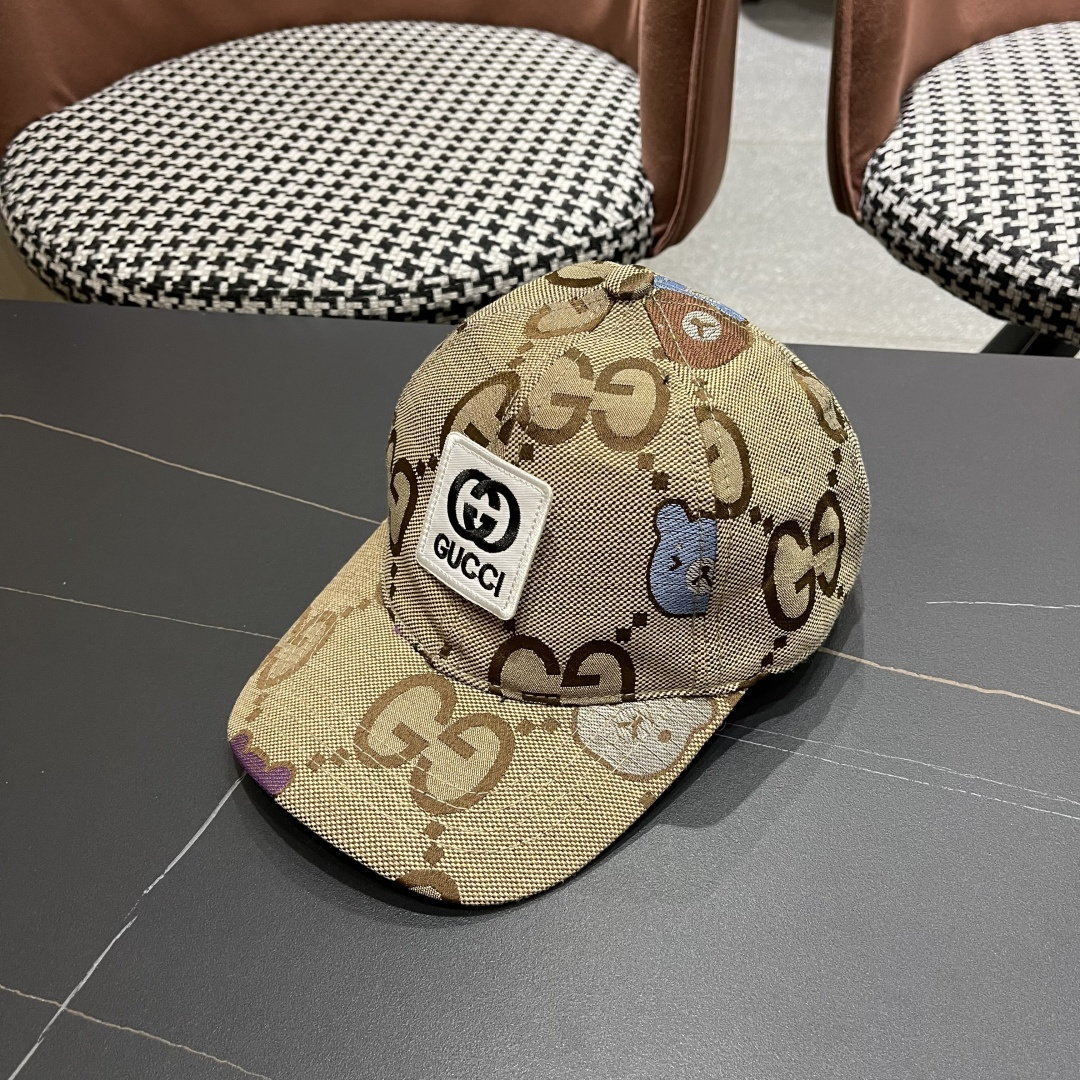  Gucci古奇新款原单棒球帽， 棒球帽。专柜11开模订制，原版帆布面轻盈透气！基础头围56，贴片可调节