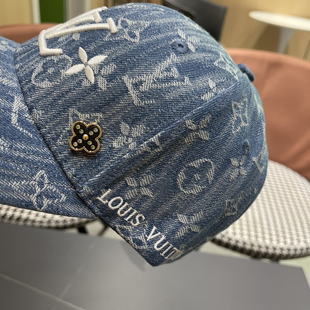  lv路易威登2025新款高端潮牌春夏新款四季百搭男女个性时尚铁环显脸小鸭舌帽棒球帽子